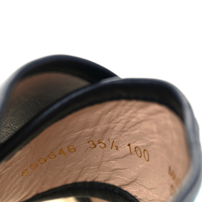 Gucci Monogram Multicolor Criss Cross Espadrille Sandals 35.5 Light Blue 10 of 11