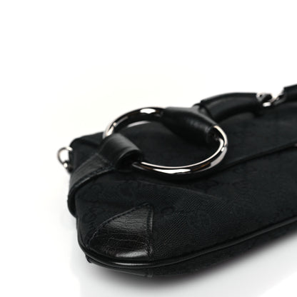 Gucci Monogram Horsebit Chain Clutch Black 8 of 9
