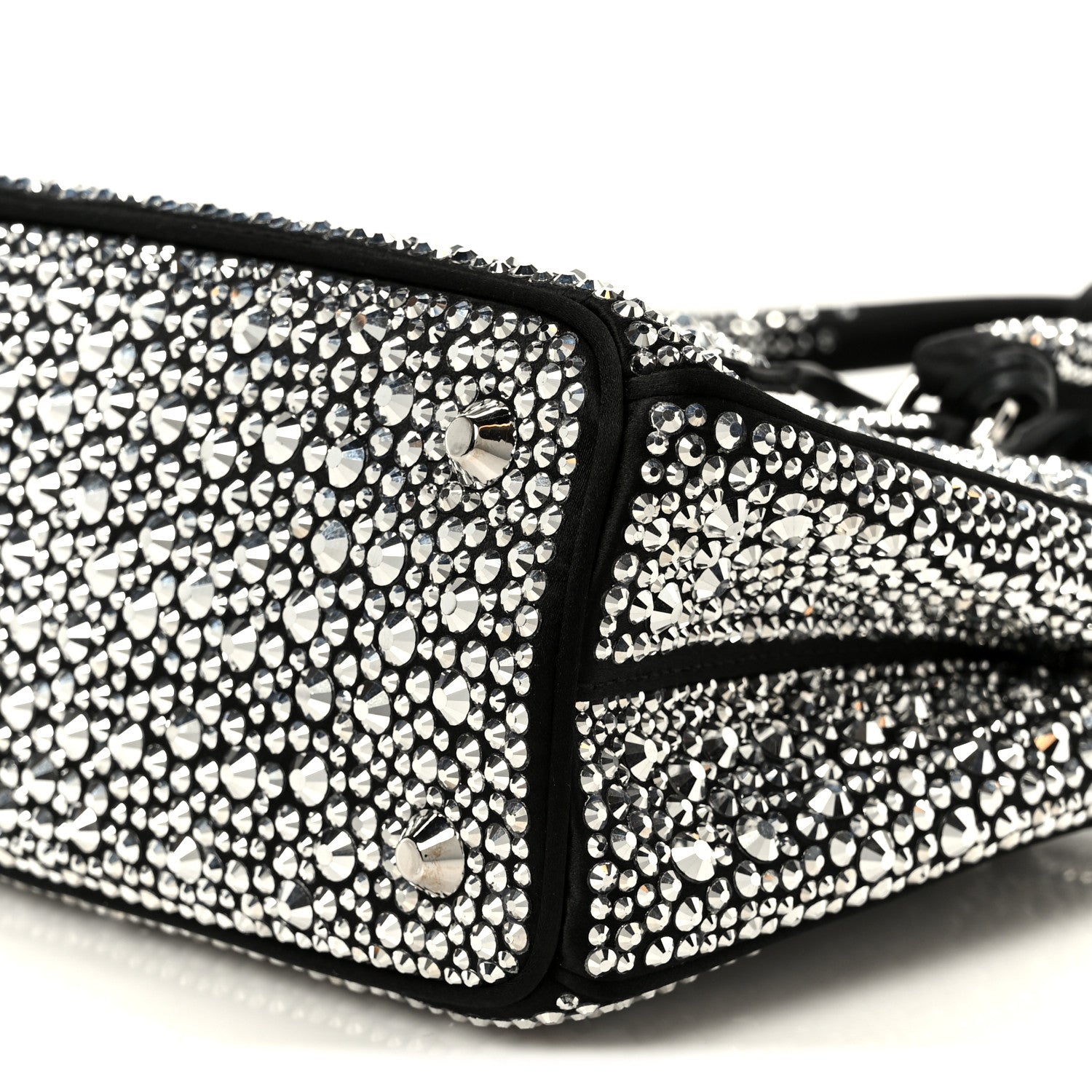 【FROM JAPAN】PRADA パーティーバッグ Prada Satin Crystal Mini Galleria Double Zip Tote Metal 1870702
