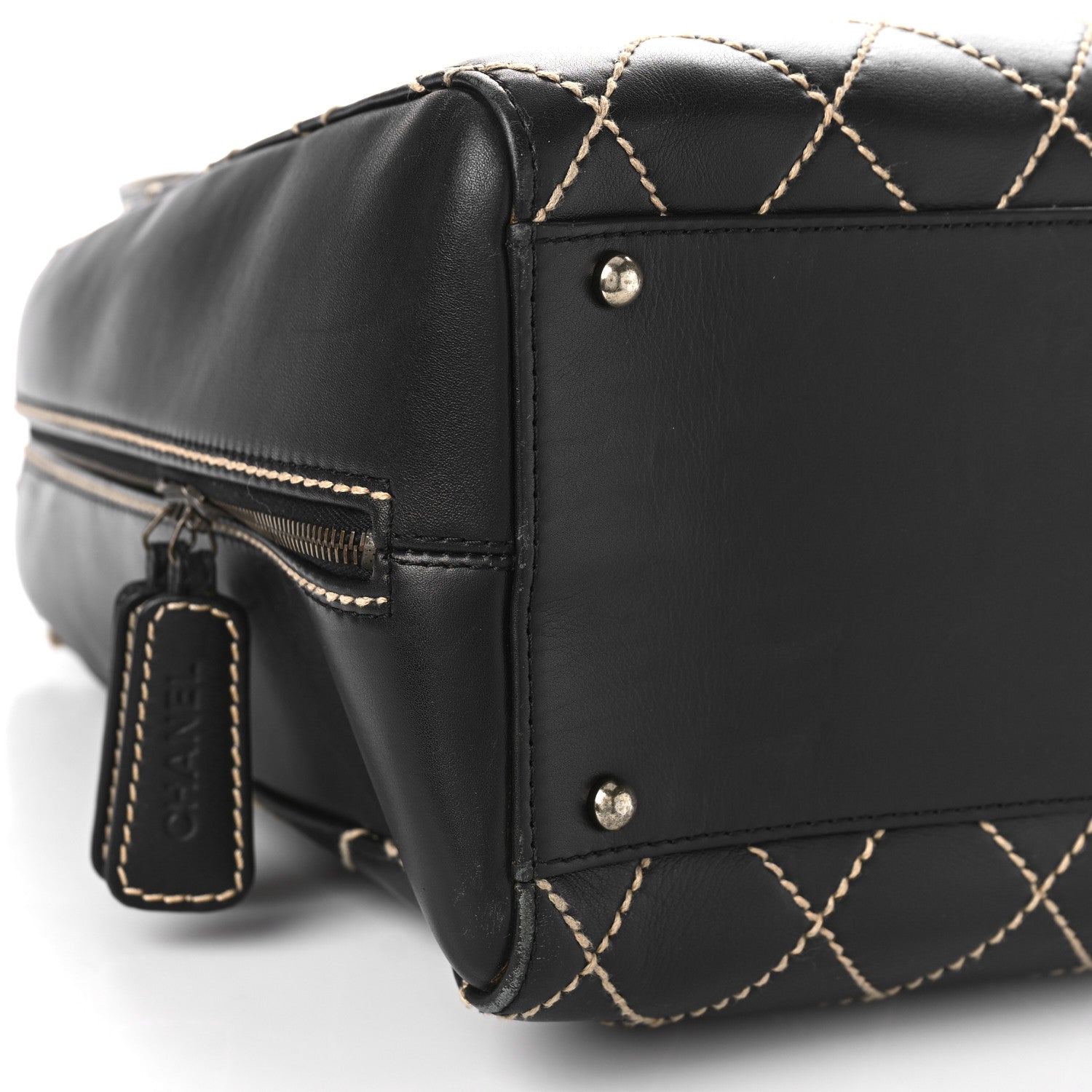 Chanel Calfskin Contrast Stitch Surpique Bowler Black 8 of 12