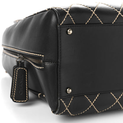 Chanel Calfskin Contrast Stitch Surpique Bowler Black 8 of 12