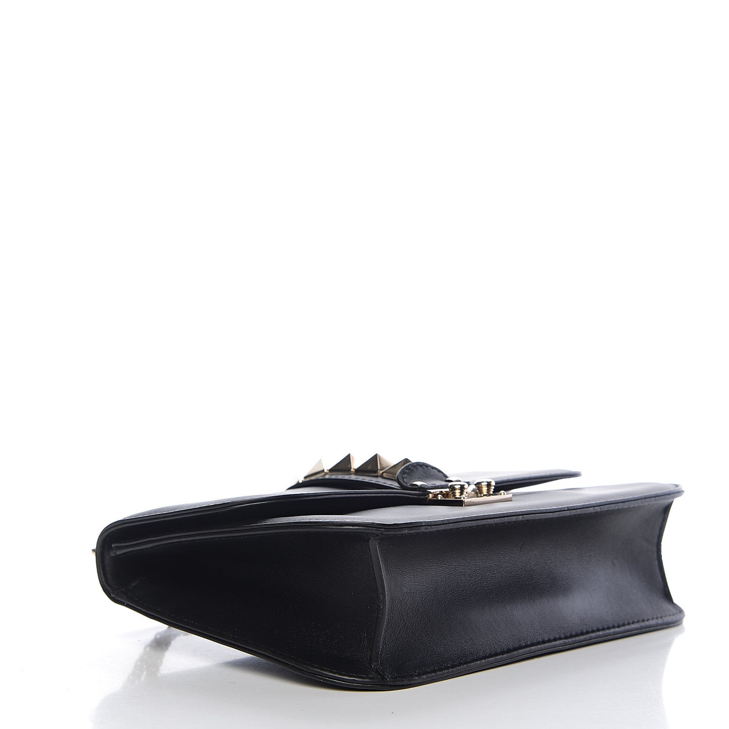 Vitello Medium Glam Lock Rockstud Flap Black