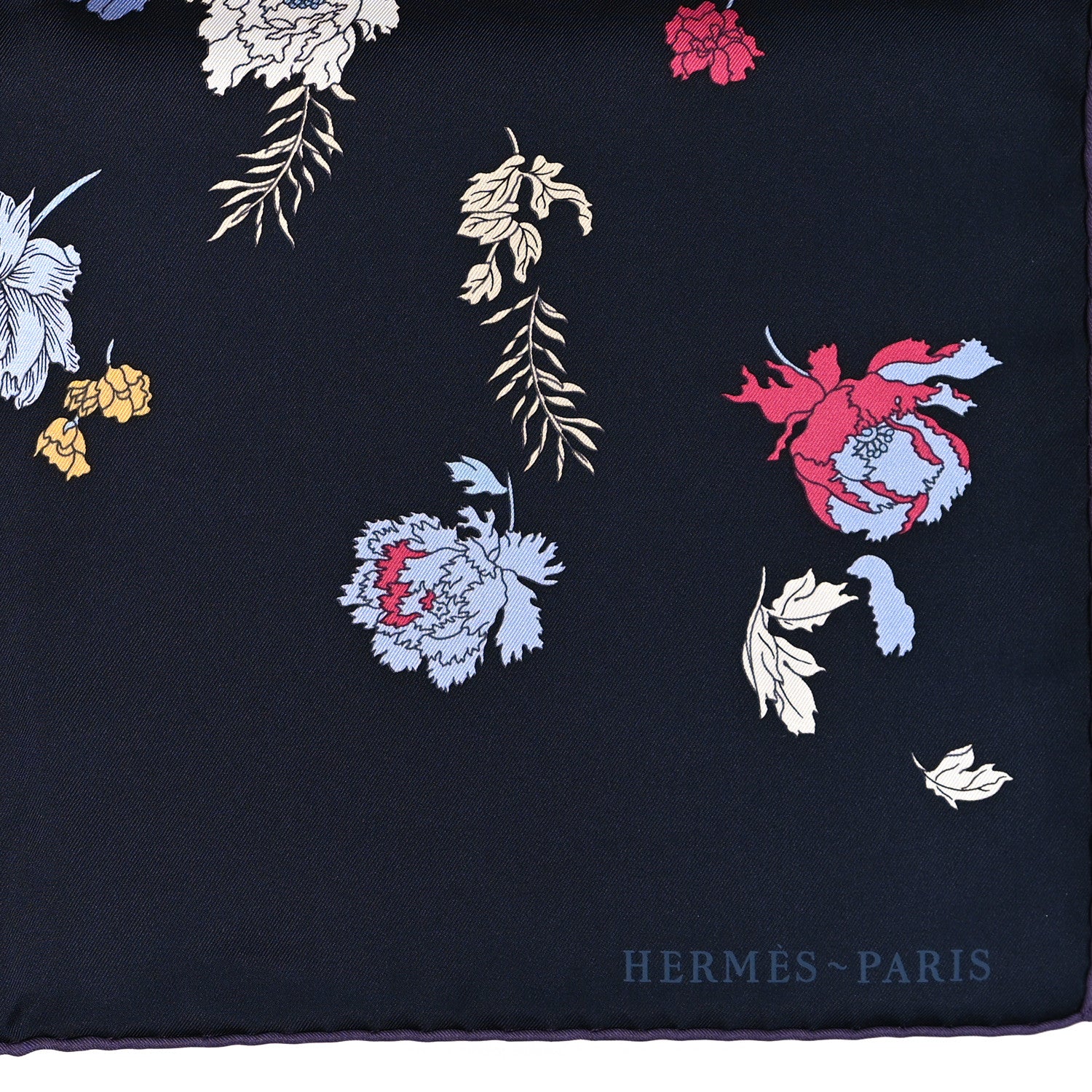 Hermes Silk Robe Legere Scarf 90 Marine Parme Rose 2 of 6