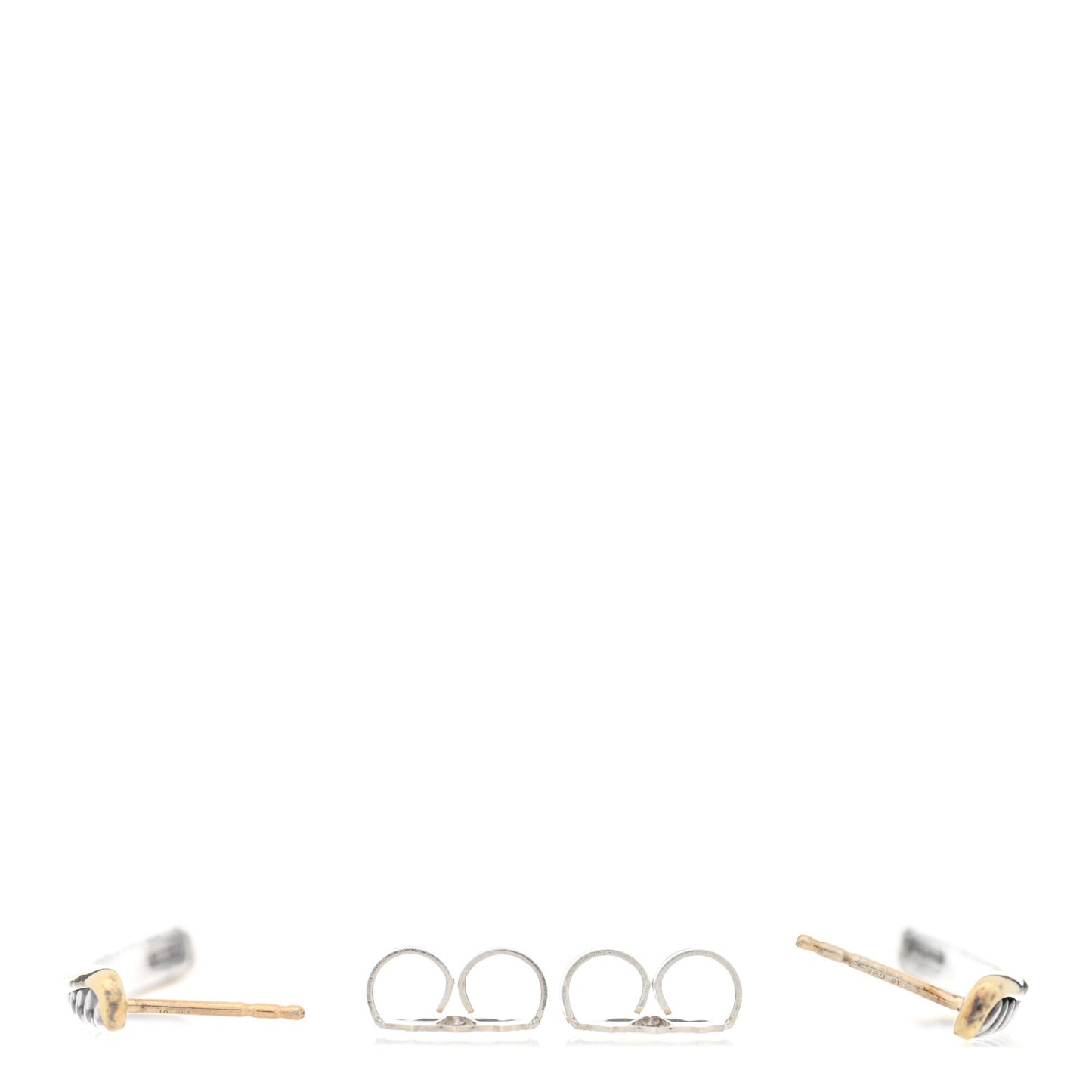 Sterling Silver 18K Yellow Gold  Crossover Line Bar Earrings