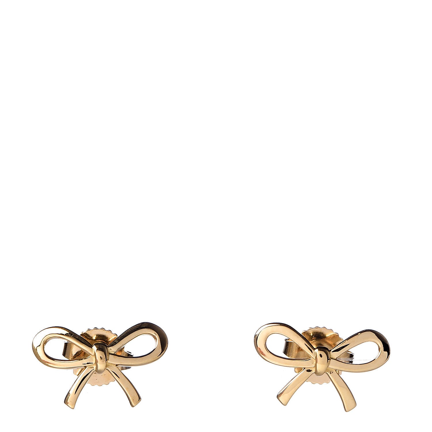 Tiffany 18K Yellow Gold Bow Earrings 1 of 5