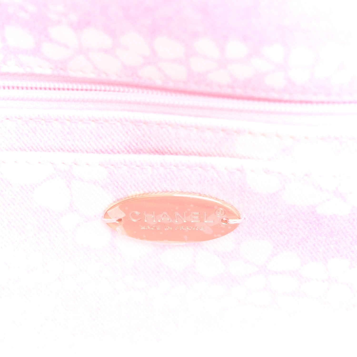 Chanel Printed Denim Quilted Maxi Single Flap Bag Pink White 6 of 10