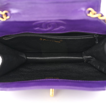 Chanel Satin Quilted Flap Shoulder Bag Purple 5 of 12