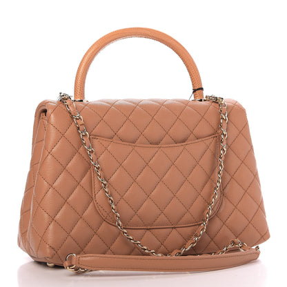 Chanel Caviar Quilted Small Coco Handle Flap Brown 3 of 11