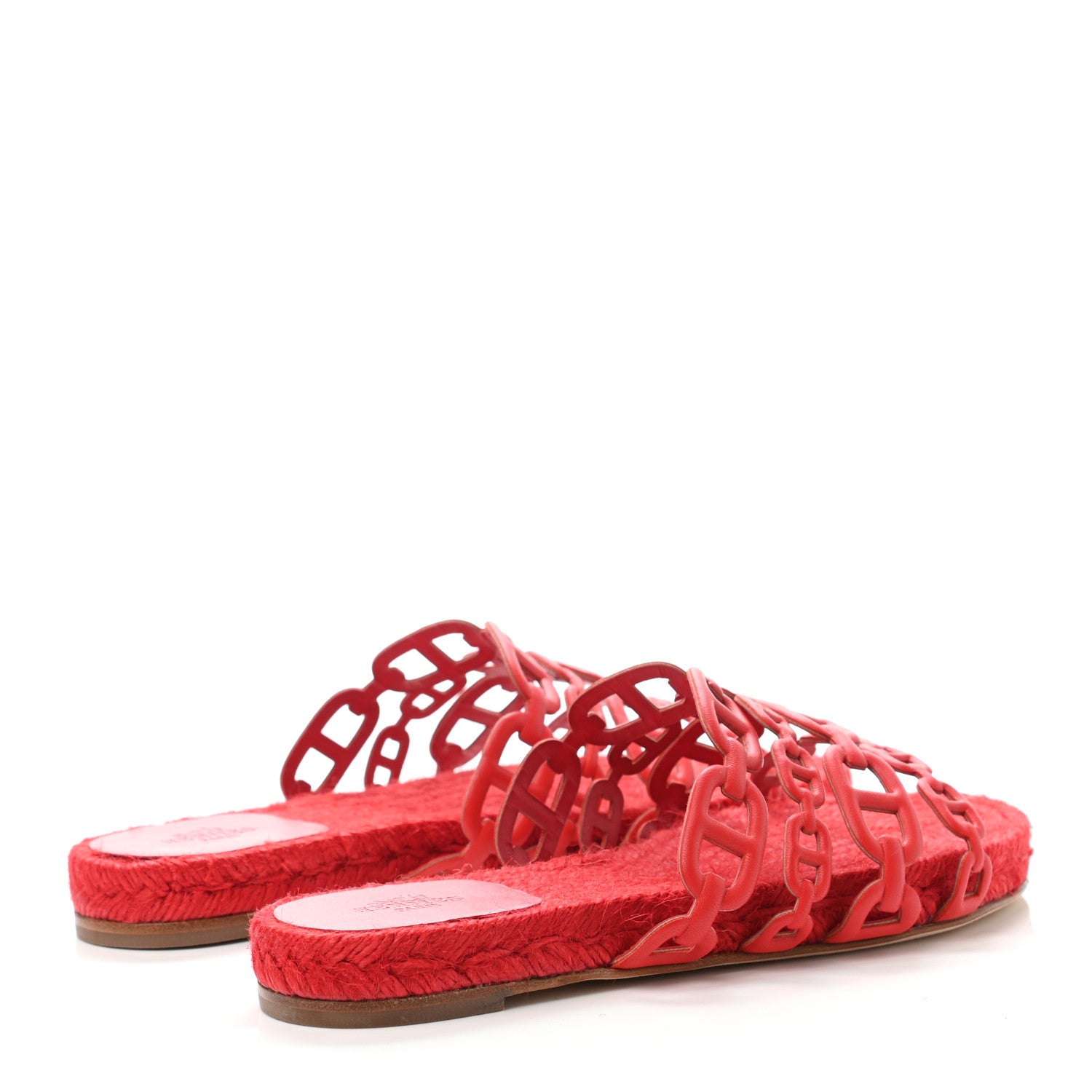 Hermes Nappa Ancone Espadrille Sandals 35 Rouge Bali 3 of 4