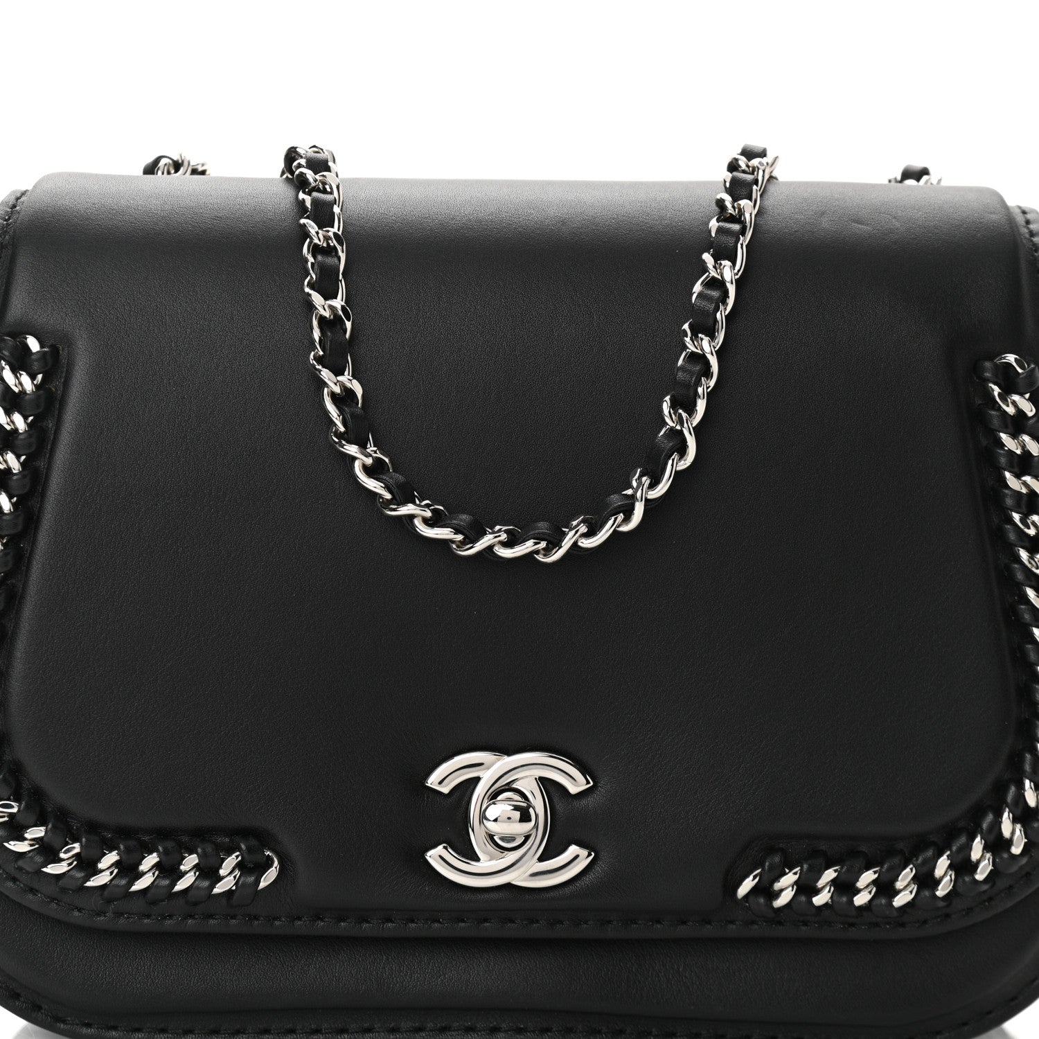 Chanel Calfskin Braided Small Chic Flap Black 7 of 9