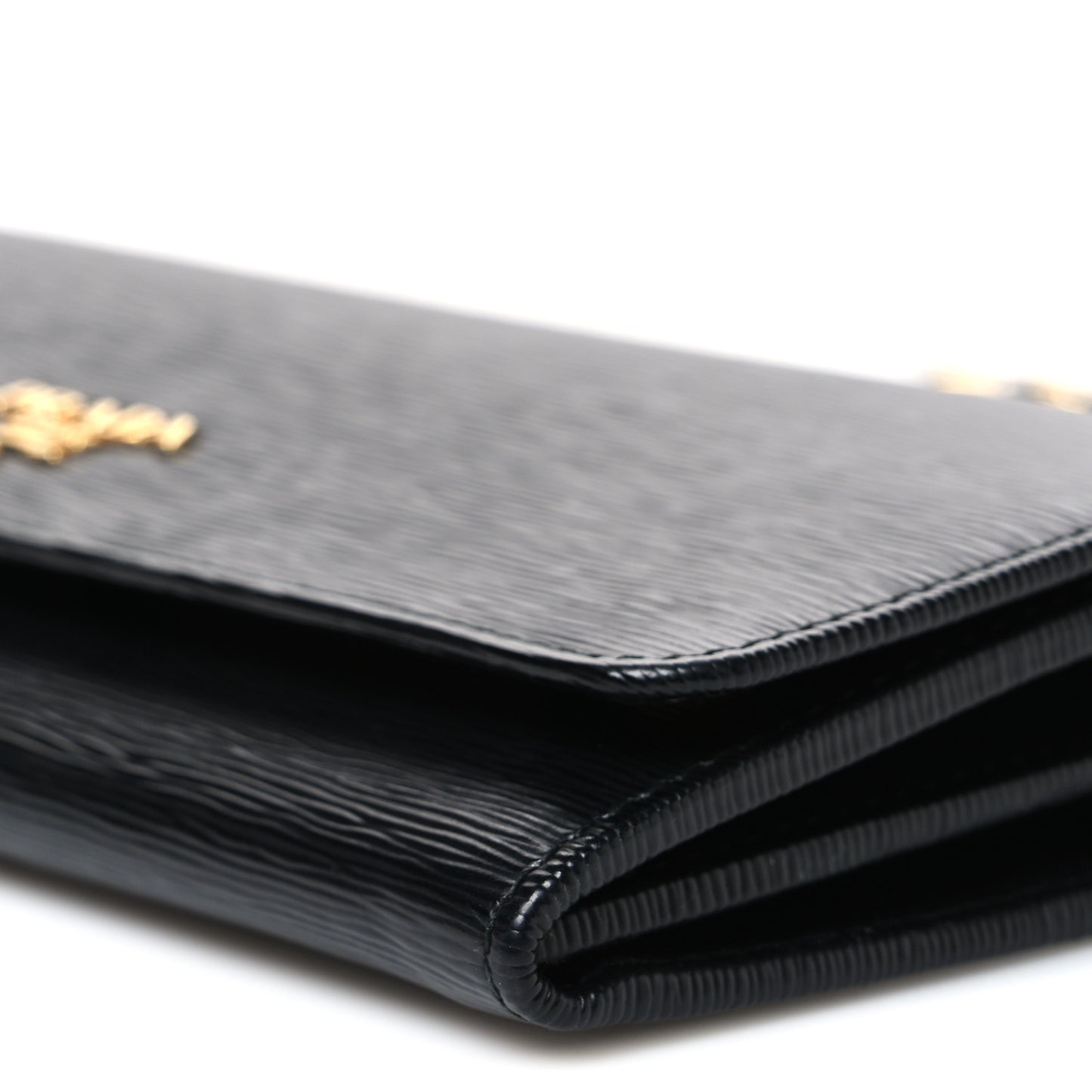 Saffiano Metal Oro Chain Wallet Black