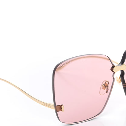 Gucci Rimless Sunglasses GG0352S Gold Flash Pink 7 of 8