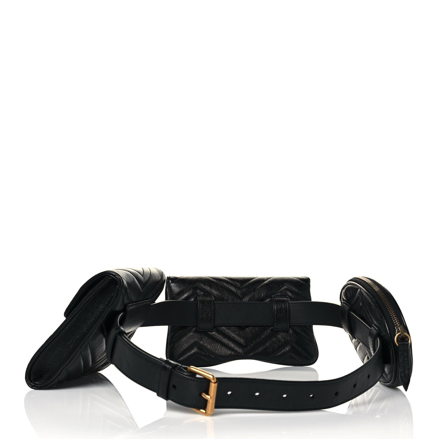 Gucci Calfskin Matelasse GG Marmont 2.0 Multi Belt Bag 85 34 Black 3 of 27