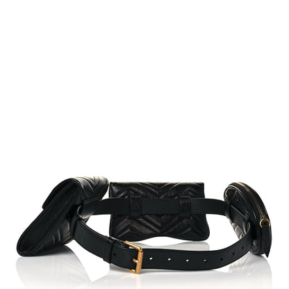 Gucci Calfskin Matelasse GG Marmont 2.0 Multi Belt Bag 85 34 Black 3 of 27