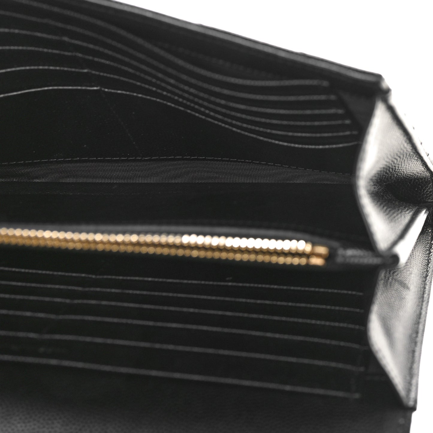 Grain De Poudre Matelasse Chevron Monogram Chain Wallet Black