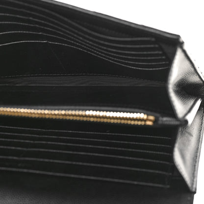 Saint Laurent Grain De Poudre Matelasse Chevron Monogram Chain Wallet Black 5 of 9