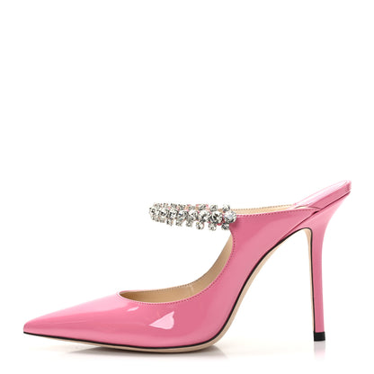 Jimmy Choo Patent Crystal Bing 100 Pumps 37.5 Candy Pink 1 of 7