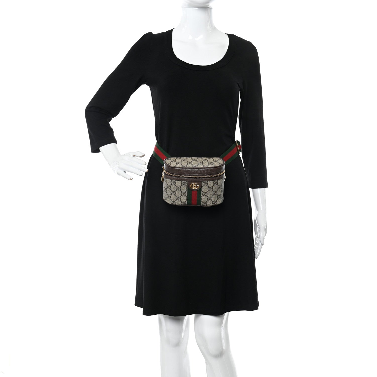 Gucci GG Supreme Monogram Web Ophidia Belt Bag 110 44 Dark Brown 2 of 11