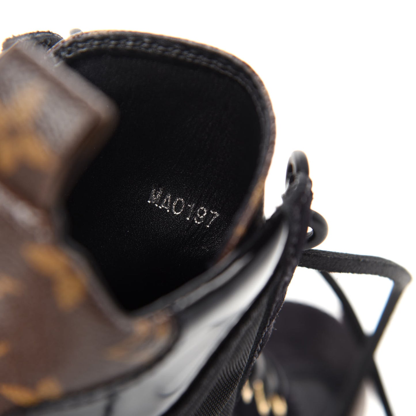 Suede Calfskin Monogram Laureate Platform Desert Boots 37 Black