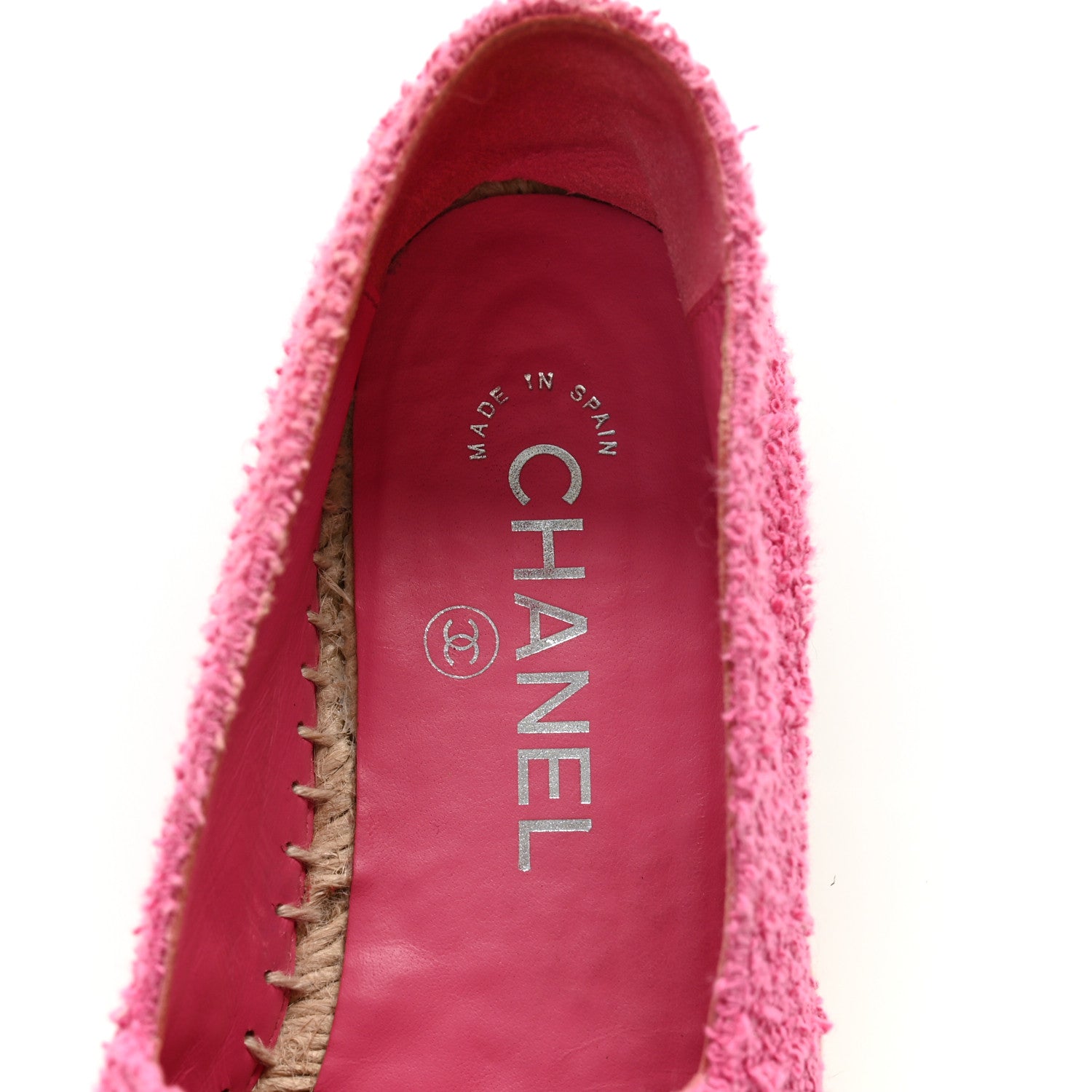 Chanel Fabric Grosgrain CC Espadrilles 38 Dark Pink Black 7 of 10