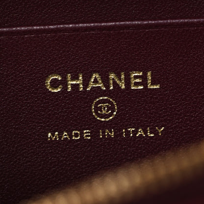 Chanel Calfskin Crocodile Embossed Top Handle Vanity Case With Chain  Burgundy 6 of 12