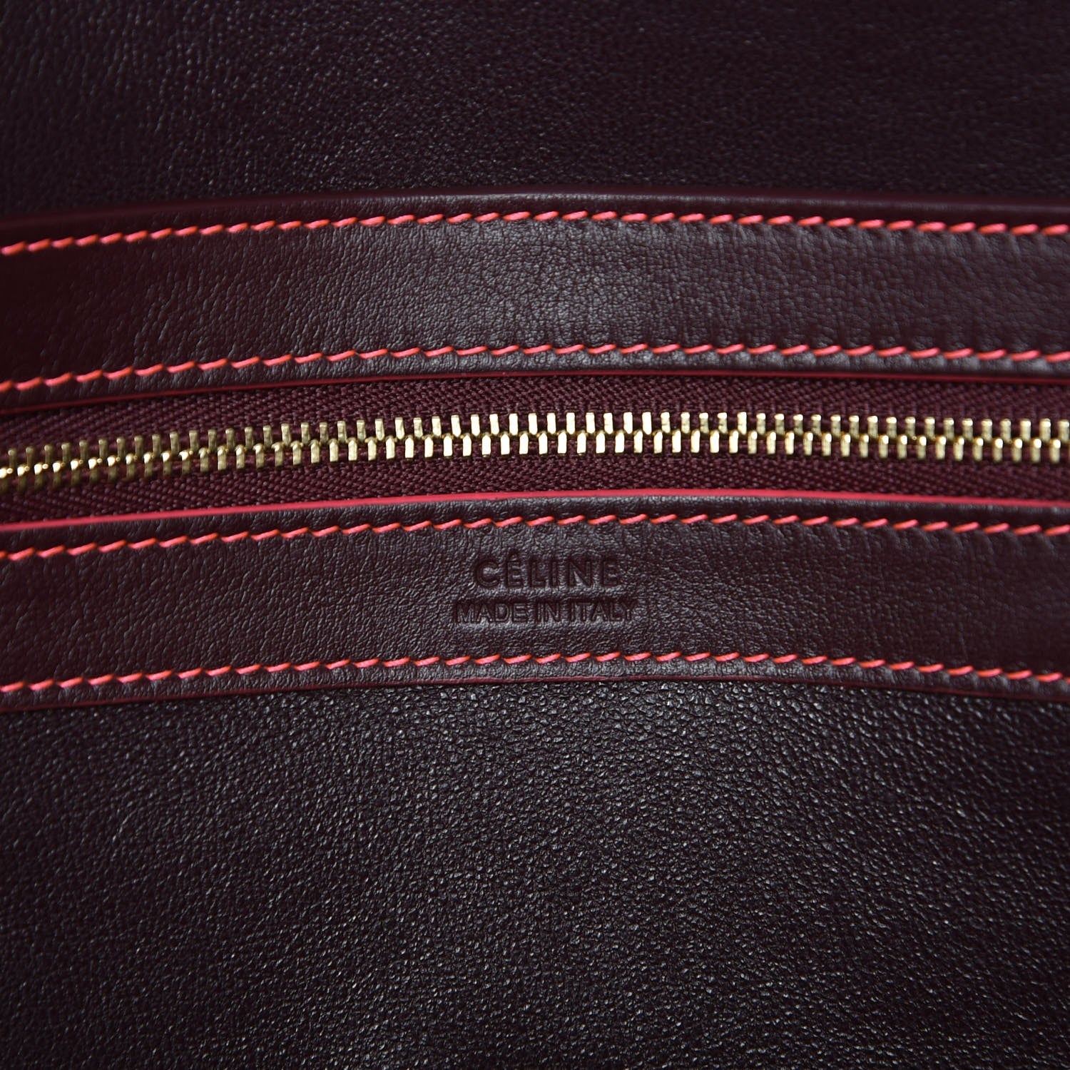 Celine Smooth Calfskin Small Tassel Cabas Phantom Burgundy Pink 7 of 7