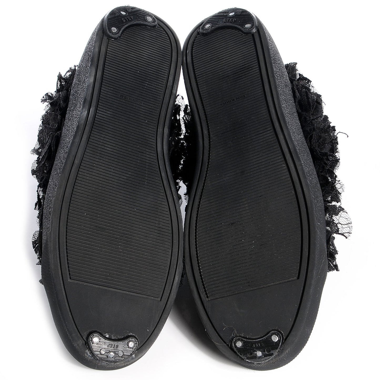 Camellia High Top Floral Lace Mesh Black Sneakers 38.5