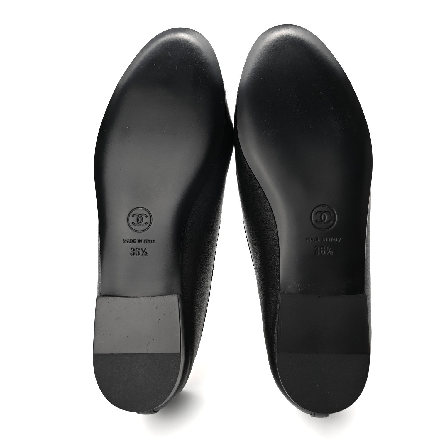Chanel Lambskin Patent Cap Toe Ballerina Flats 36.5 Black 4 of 8