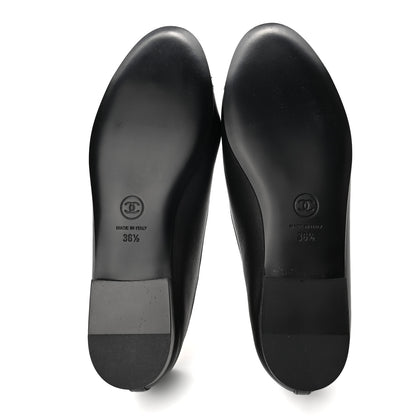 Chanel Lambskin Patent Cap Toe Ballerina Flats 36.5 Black 4 of 8