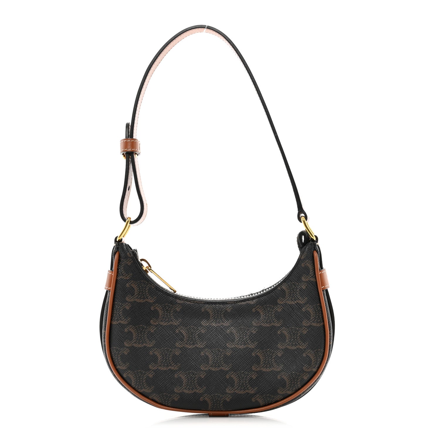 Celine Canvas Calfskin Mini Ava Triomphe Shoulder Bag Tan 1 of 12