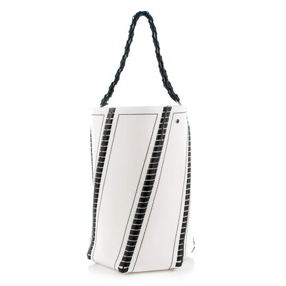 Proenza Schouler Smooth Calfskin Large Hex Bucket Bag White Black 1 of 7