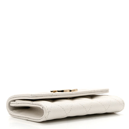 Chanel Caviar Quilted CC Flap Card Holder White 4 of 9