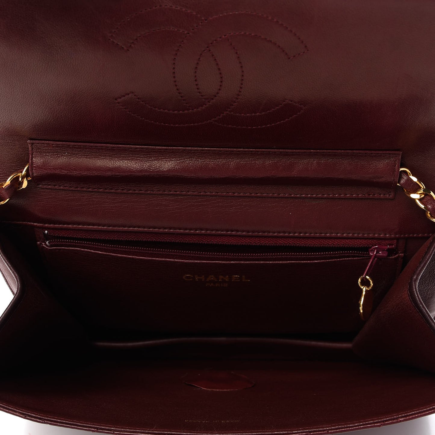 Lambskin Quilted Medium Single Flap Red