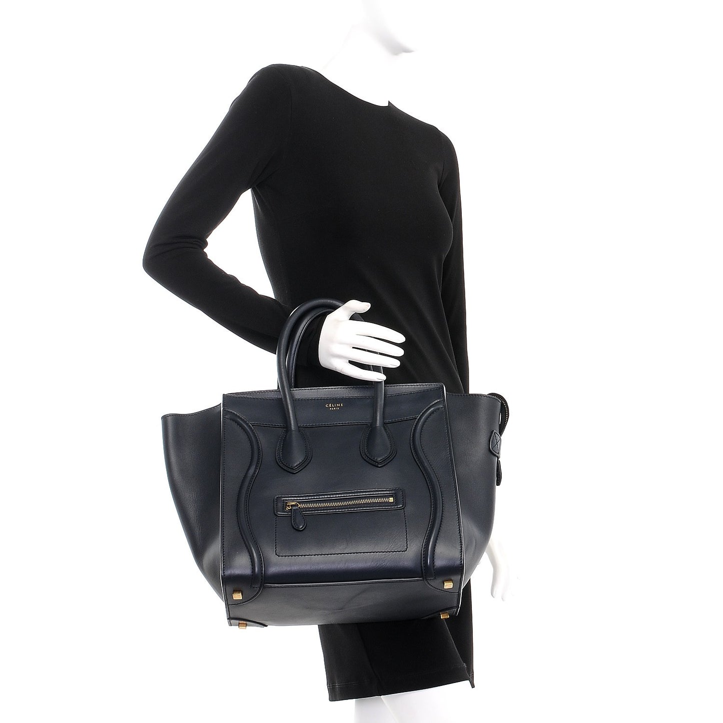 Smooth Calfskin Mini Luggage Navy Blue