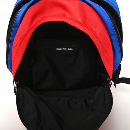 Balenciaga Nylon Logo Embroidered Double Pack Backpack Red Blue 6 of 9