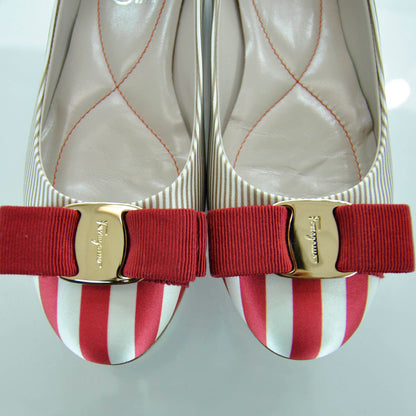 FASHIONPHILE SALVATOREFERRAGAMOSetaSatinStripedVaraBowFlats5.5 4 of 7