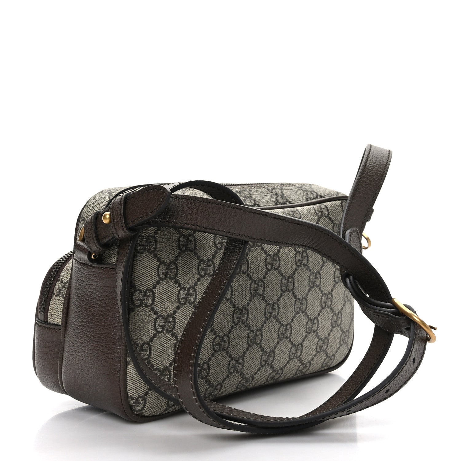 Gucci GG Supreme Monogram Calfskin Web Small Ophidia Messenger Bag Beige Ebony New Acero 3 of 9