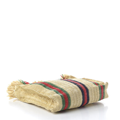 Gucci Raffia Linen Web Cestino Tote Bag 4 of 9
