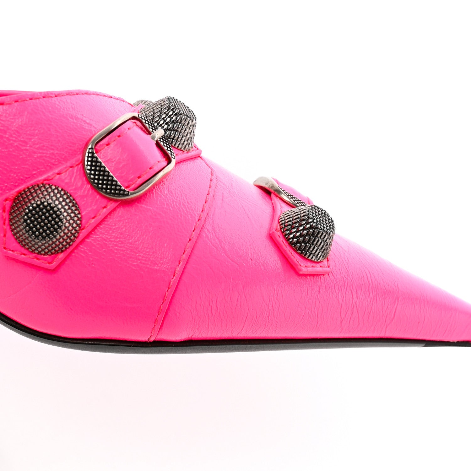 Balenciaga Agneau Arena Cagole 70mm Mules 39.5 Fluo Pink 12 of 12