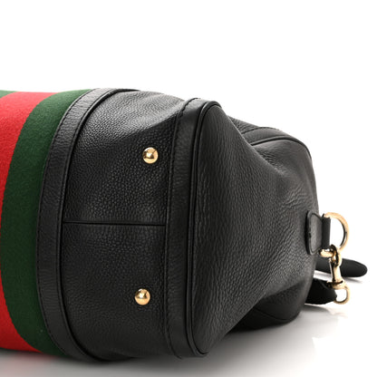 Gucci Calfskin Vintage Web Medium Boston Black 9 of 14