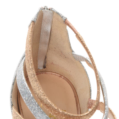 Christian Louboutin Mini Glitter Mariniere 100 Cage Sandals 39 Poudre Silver 9 of 10