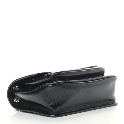 Saint Laurent Crinkled Calfskin Matelasse Monogram Baby Niki Chain Satchel Black 3 of 8
