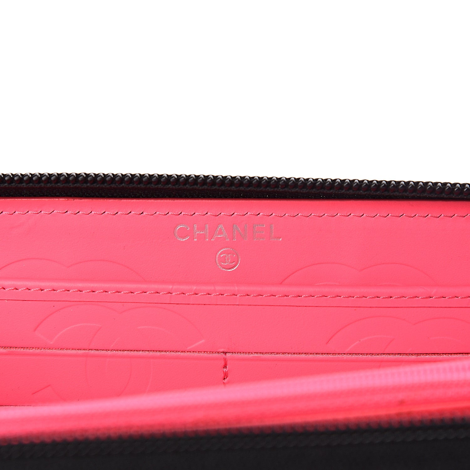Chanel Calfskin Quilted Cambon Large Gusset Zip Around Wallet Black Silver 6 of 8