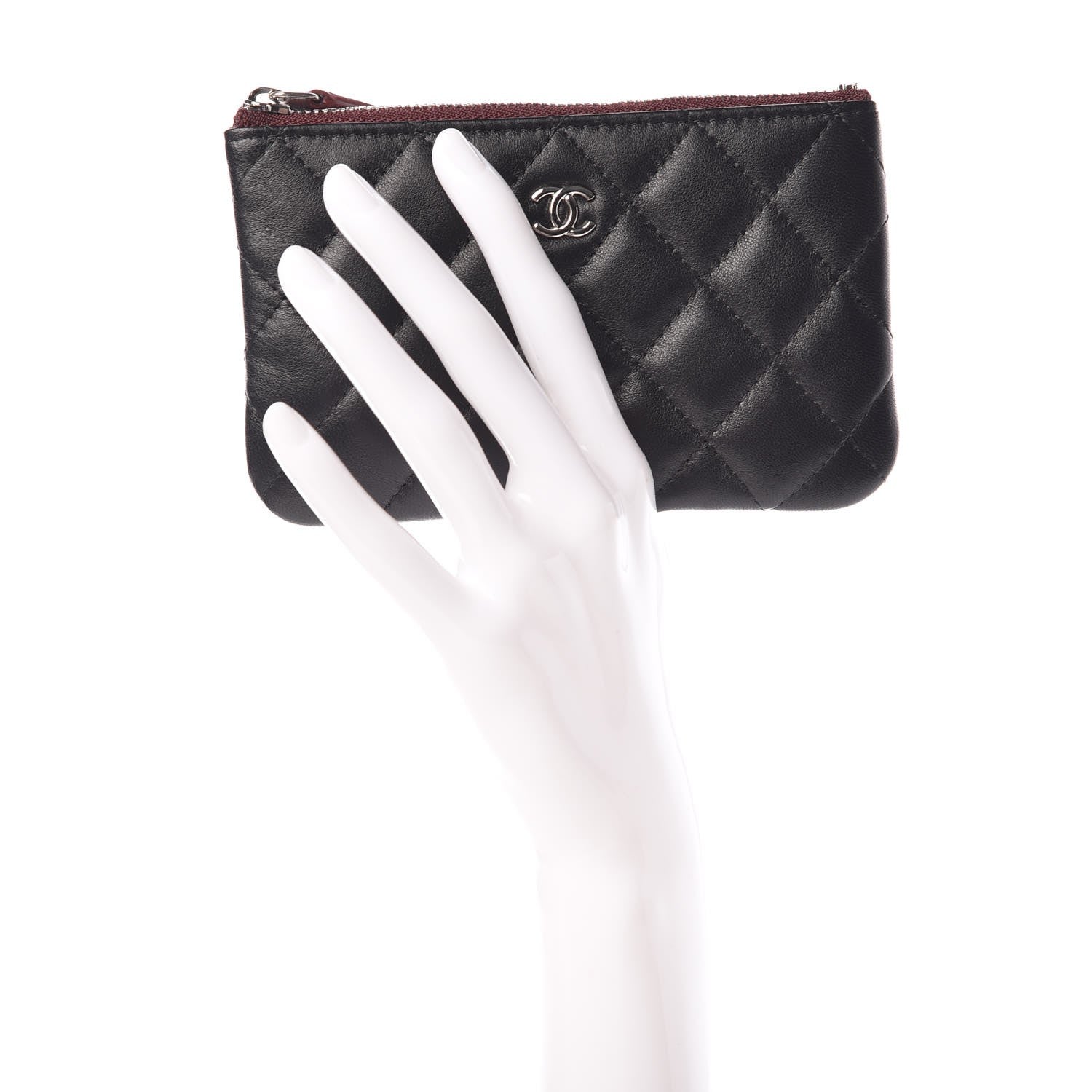 Chanel Lambskin Quilted Small Cosmetic Case Black 2 of 8