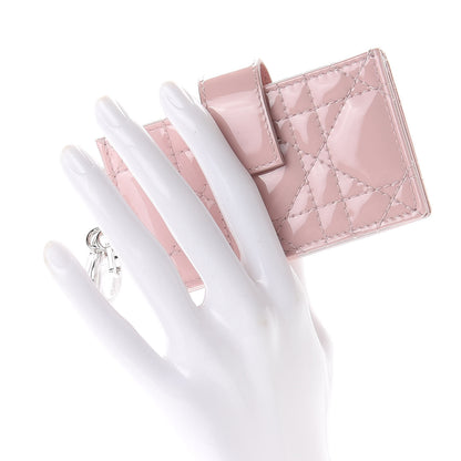 Christian Dior Patent Cannage Lady Dior 5-Gusset Card Holder Pink 2 of 9