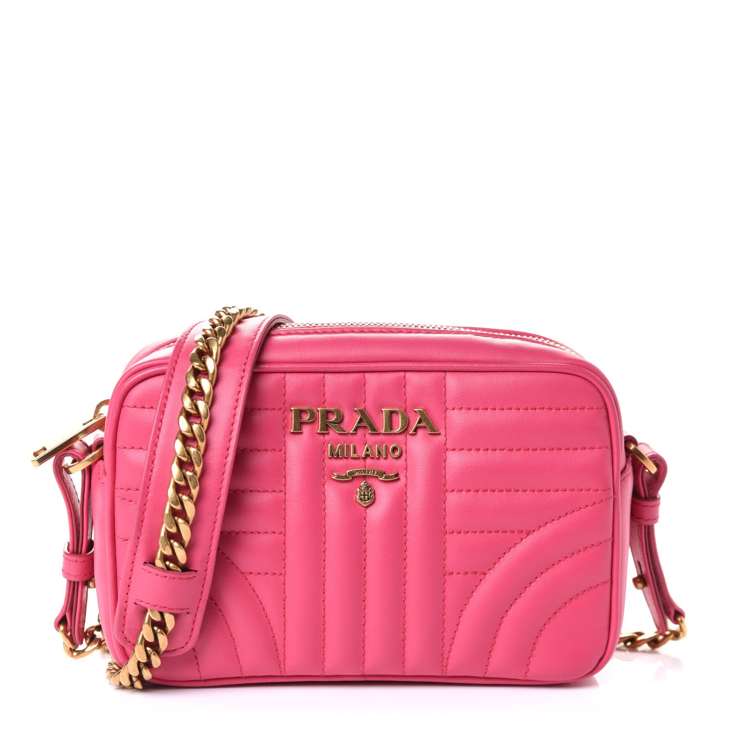 Prada Soft Calfskin Diagramme Camera Bag Magenta 1 of 5