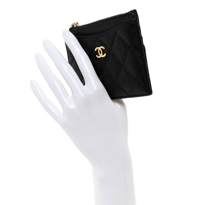 Chanel Caviar Quilted CC Zip Card Holder Black 2 of 8