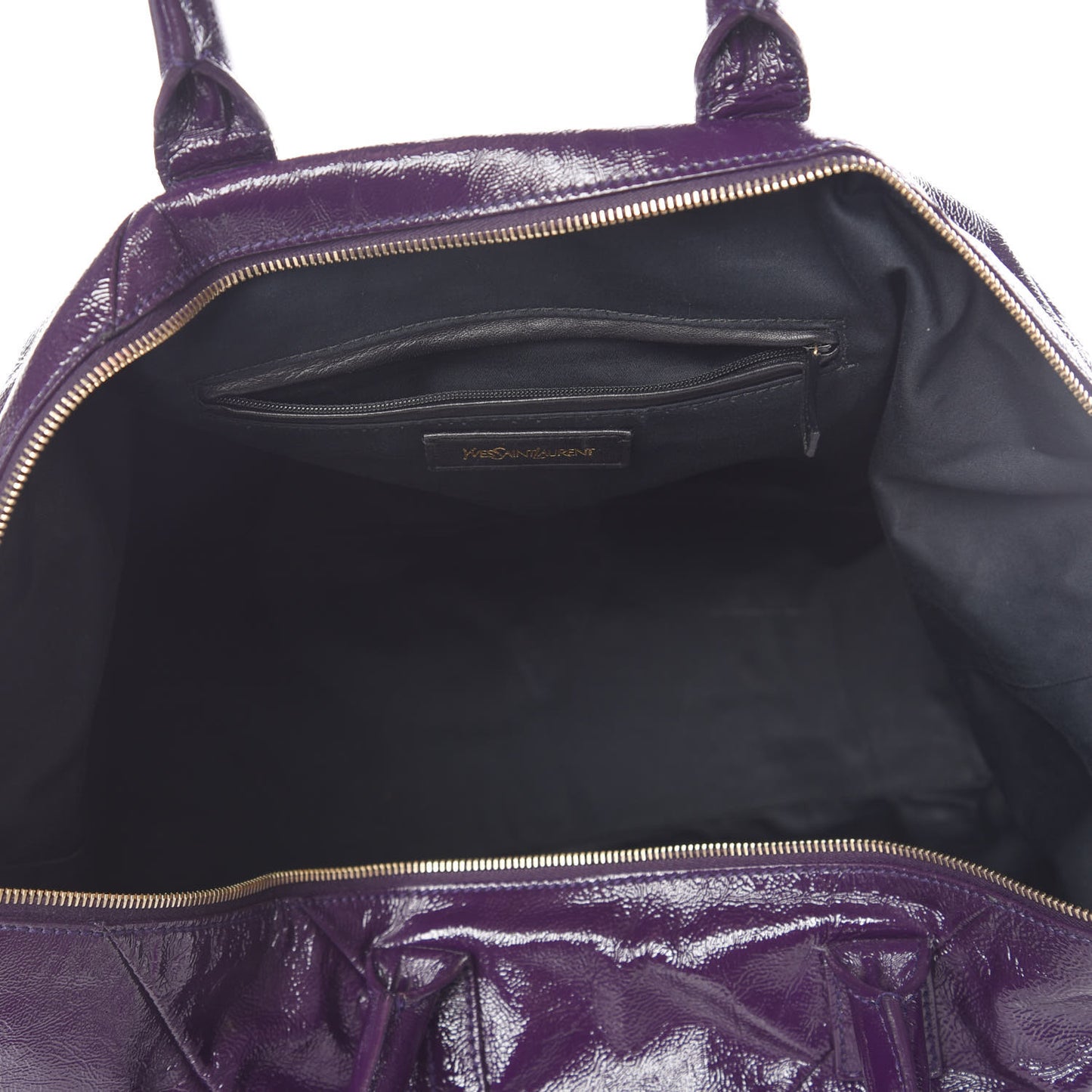 Textured Patent Medium Easy Sac Purple