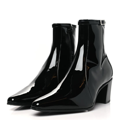 Saint Laurent Patent Arsun Ankle Booties 42 Black 4 of 9