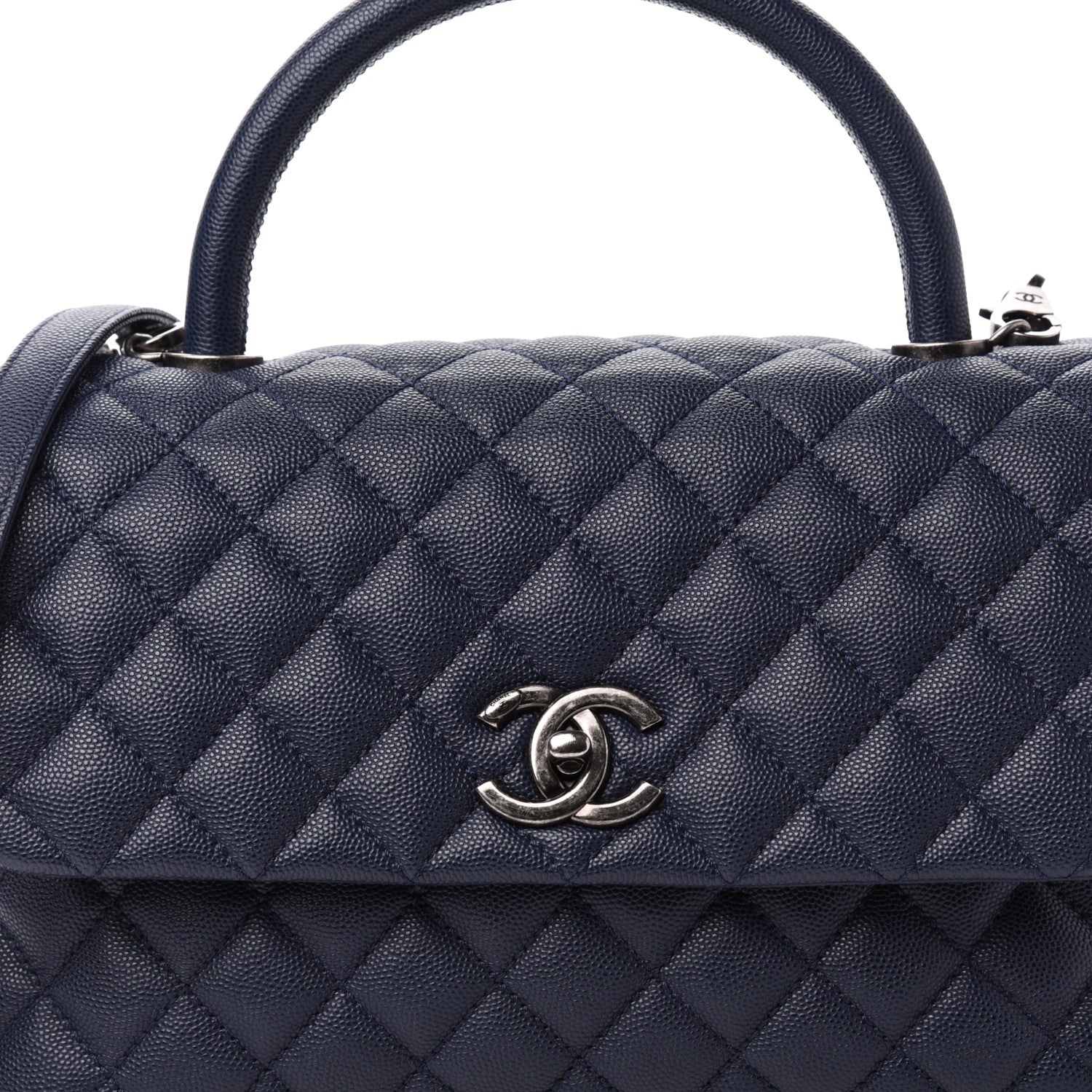 Chanel Caviar Quilted Small Coco Handle Flap Navy 11 of 12